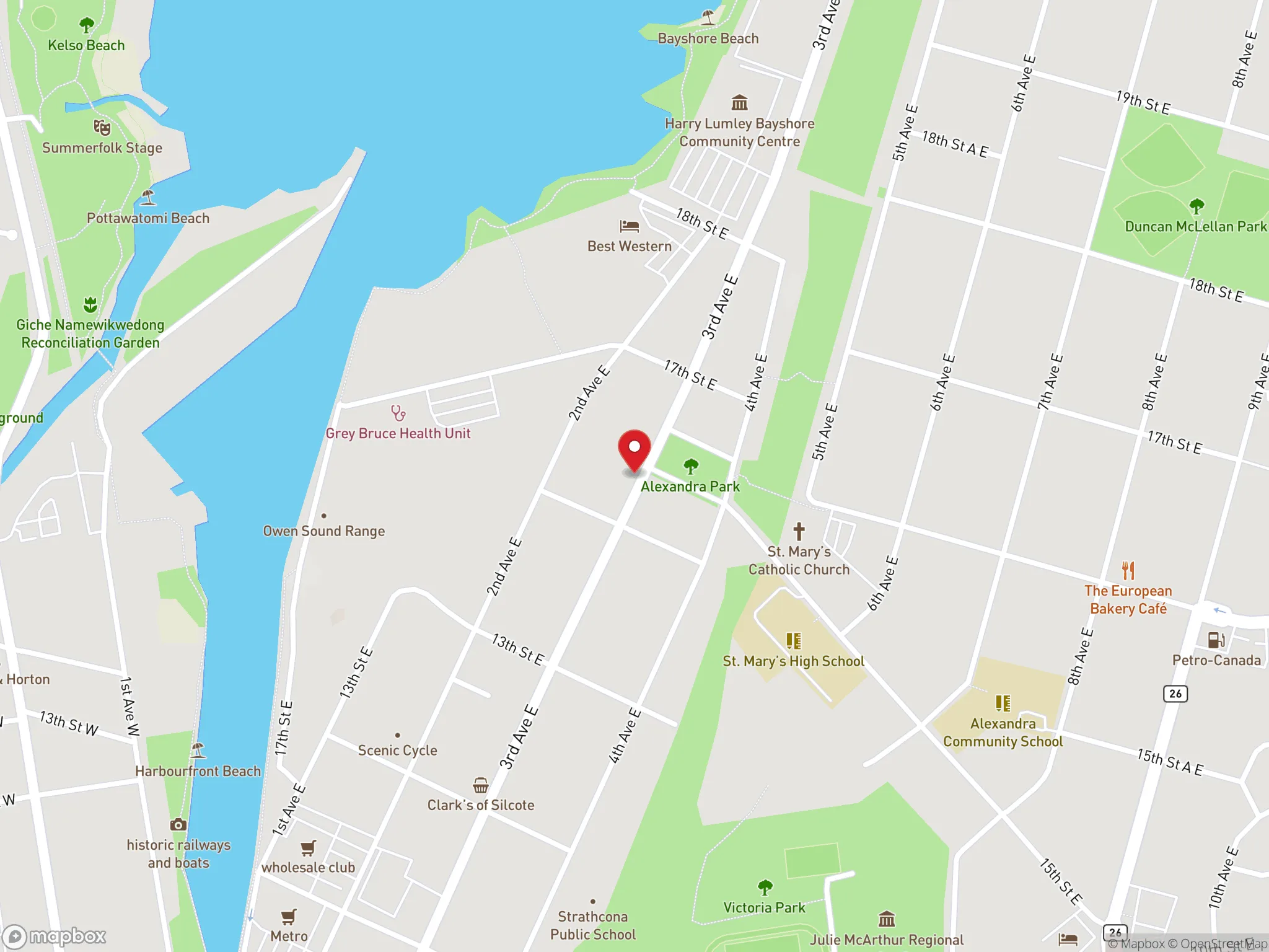 Map showing the location of a Dave's Hot Chicken restaurant.