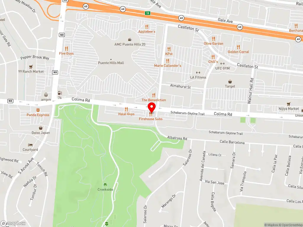 Map image with a marker at 17490 Colima Rd Unit D, Rowland Heights, CA, 91748, United States. Click for directions.