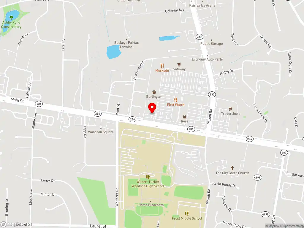 Map image with a marker at 9670 Main Street, Fairfax, VA, 22031, United States. Click for directions.