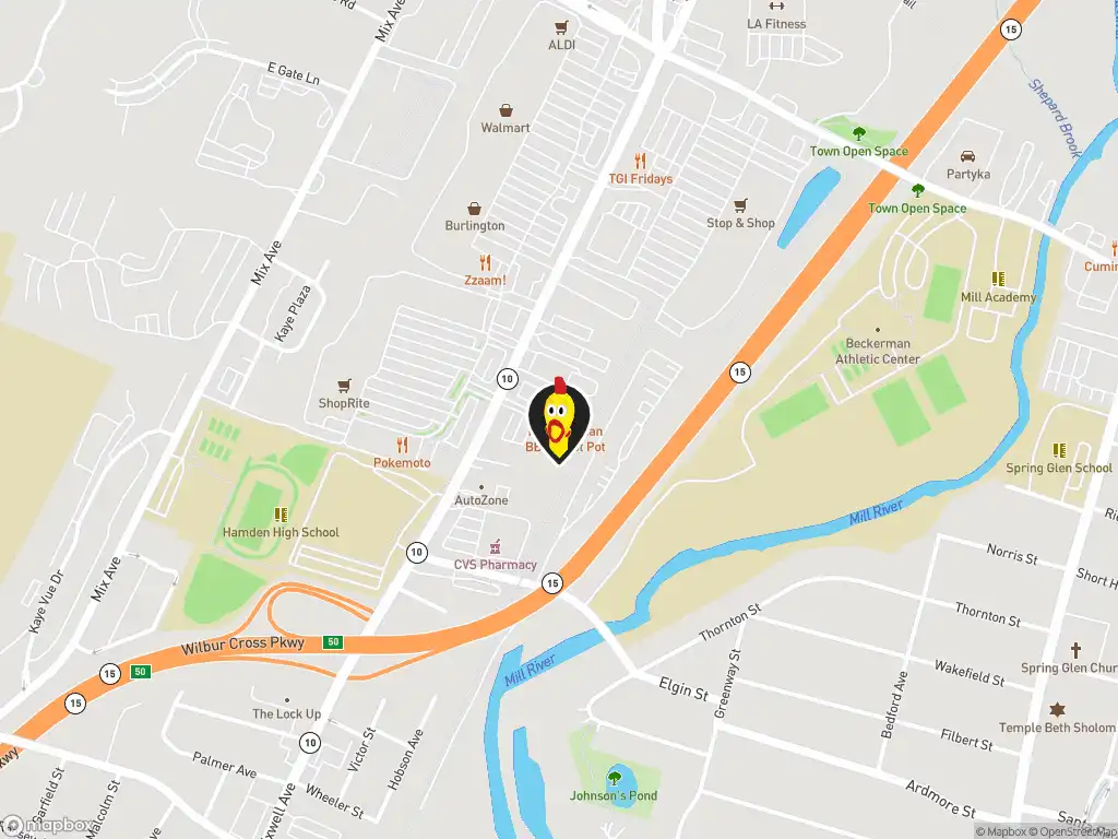 Map image with a marker at Dave's Hot Chicken, 2165 Dixwell Avenue, Hamden, CT, 06514, United States. Click for directions.