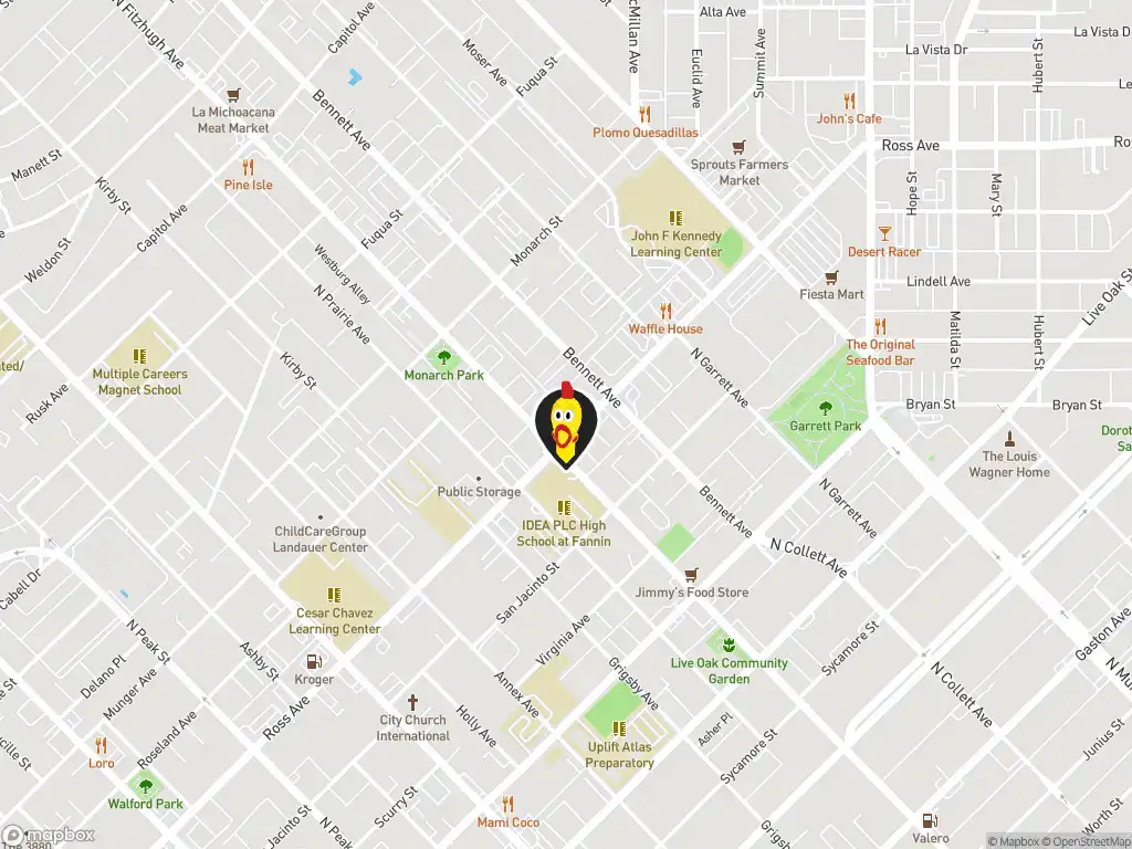 Map image with a marker at Dave's Hot Chicken, 4909 Ross Avenue, Suite 200, Dallas, TX, 75206, United States. Click for directions.